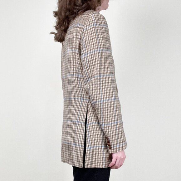 Lanvin Paris Union Made Vintage Blazer Jacket Coat Plaid Houndstooth 1950s 1960s - Picture 3 of 10